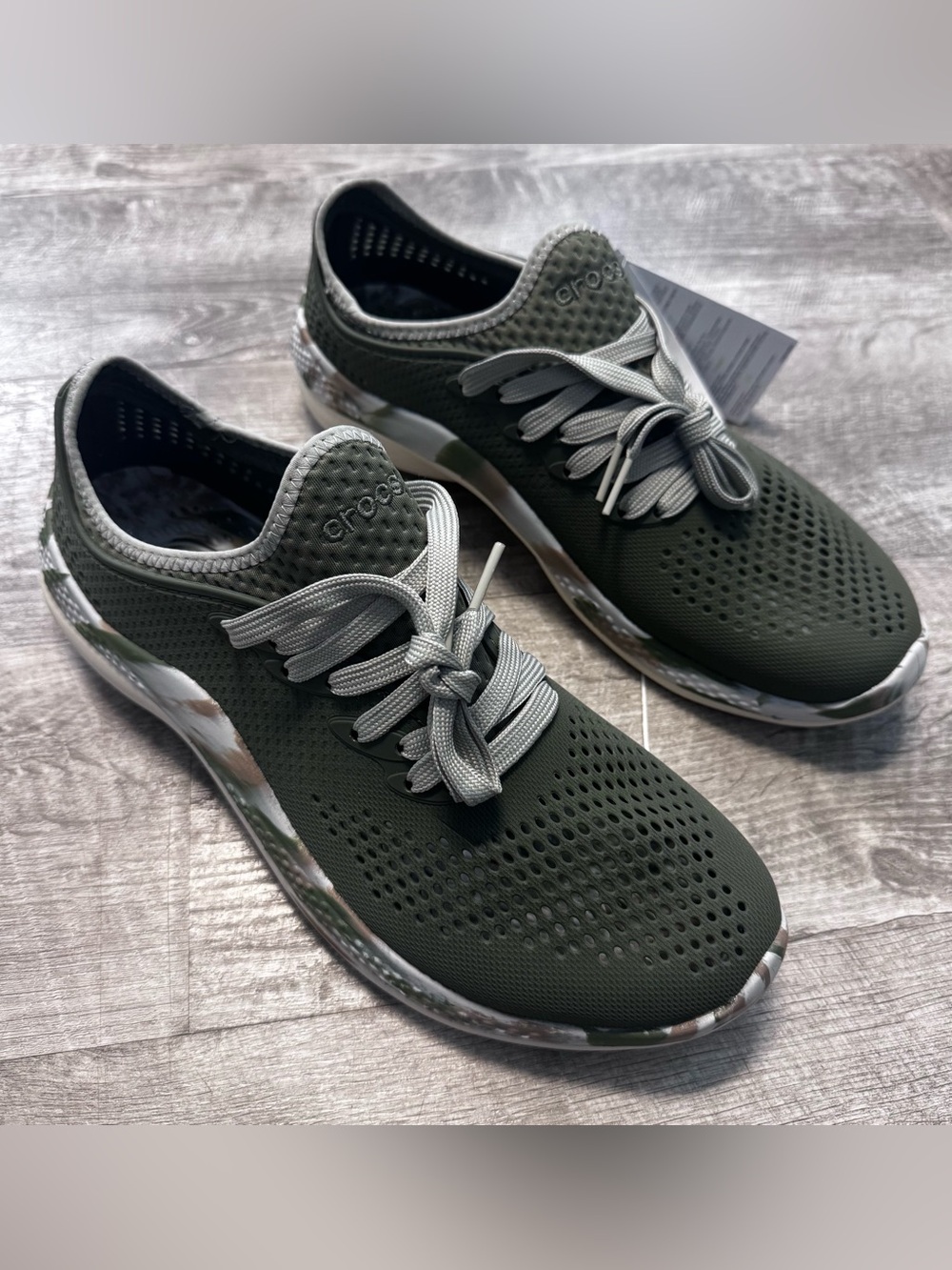 Crocs LiteRide 360 Marbled Pacer Shoes NWT Army Green Mens Sz. 9